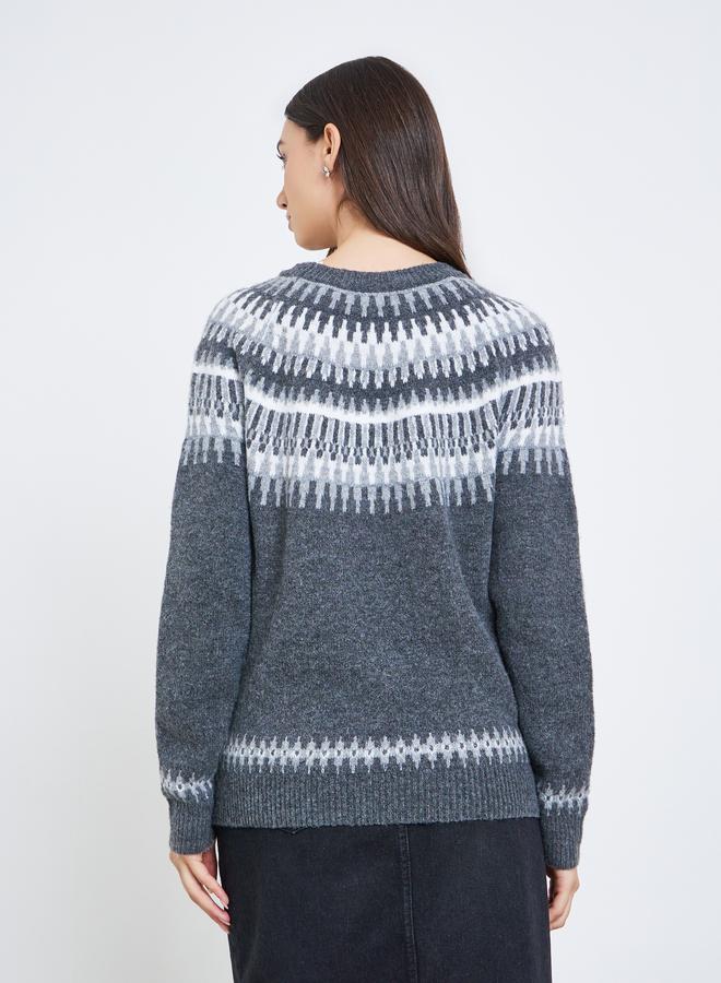 Take Two Graphic Printed Round Neck Sweater - Image 4
