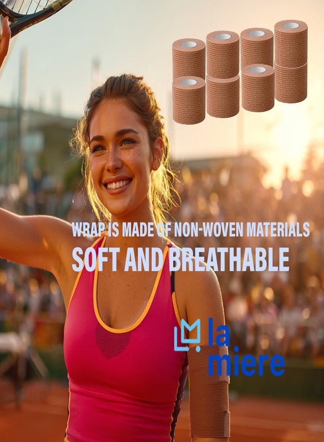 LA MIERE Self Adherent Cohesive Bandage 2" x 5 Yards, 8 Pack Natural – Full-Length Assurance, Hypoallergenic Latex-Free, Hand-Tearable No-Residue Wrap for Skin & Pet – LA MIERE - Image 3