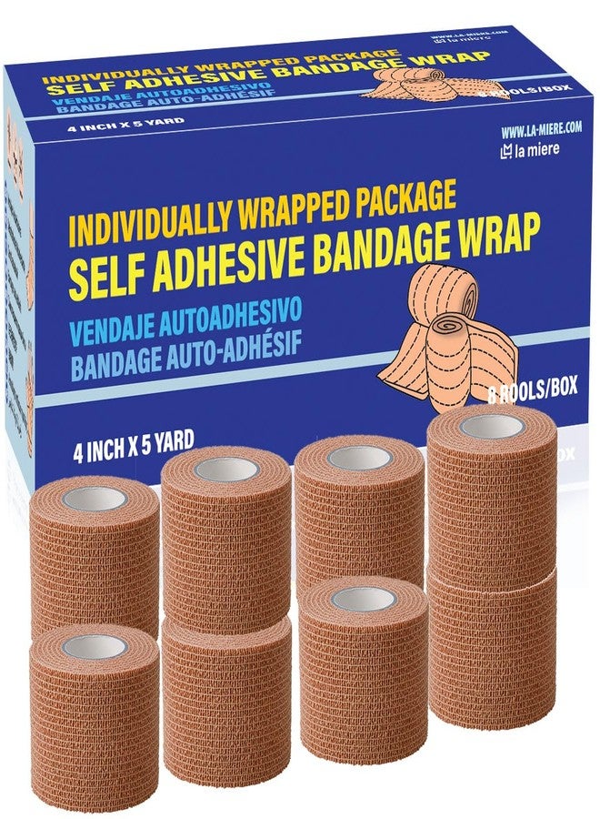 LA MIERE Self Adherent Cohesive Bandage 2" x 5 Yards, 8 Pack Natural – Full-Length Assurance, Hypoallergenic Latex-Free, Hand-Tearable No-Residue Wrap for Skin & Pet – LA MIERE - Image 1