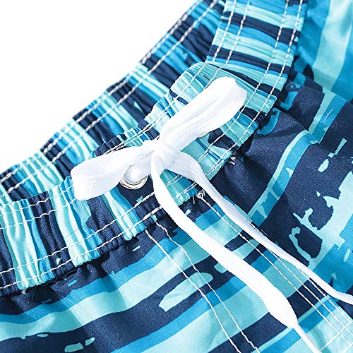 techcity Boys Swim Trunks, Quick Dry Beach Swim Shorts Little Boys Bathing Suit Swimsuit Toddler Boy Swimwear with Mesh Lining, 3-14 Years (11-12 Years, Sky Blue) - Image 3