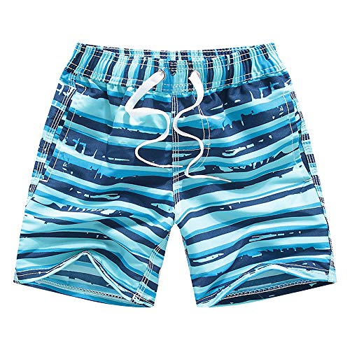 techcity Boys Swim Trunks, Quick Dry Beach Swim Shorts Little Boys Bathing Suit Swimsuit Toddler Boy Swimwear with Mesh Lining, 3-14 Years (11-12 Years, Sky Blue) - Image 1