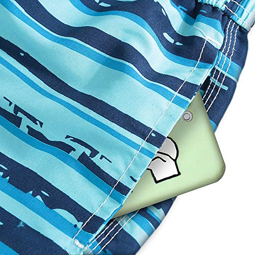techcity Boys Swim Trunks, Quick Dry Beach Swim Shorts Little Boys Bathing Suit Swimsuit Toddler Boy Swimwear with Mesh Lining, 3-14 Years (11-12 Years, Sky Blue) - Image 4