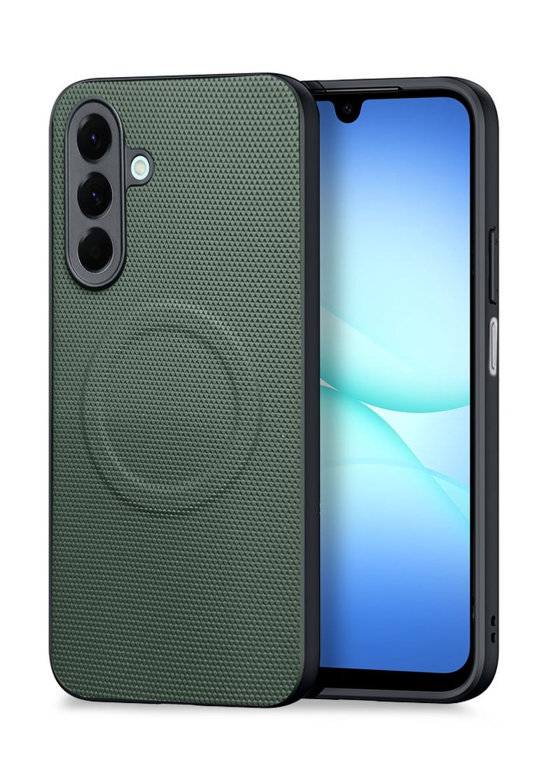 Wtech Samsung Galaxy A17 5G 2025 Premium Texture Case Magnetic Aramid Fabric Texture Designed Magsafe Case Cover (MCMPMN) - Olive - Image 1