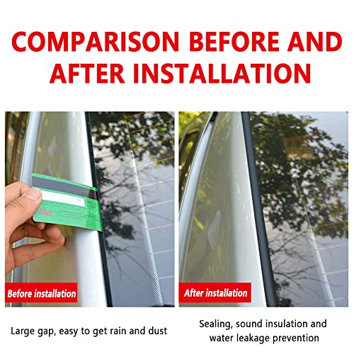 Turcee 16.4ft/5M Cuttable T-Car Sunroof Cover Seal Rubber Trim,Dust Proof&Weather Stripping for Windshield,Tailgate Adhesive Rubber Seal Strip - Image 4