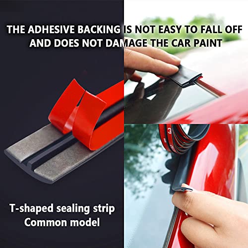 Turcee 16.4ft/5M Cuttable T-Car Sunroof Cover Seal Rubber Trim,Dust Proof&Weather Stripping for Windshield,Tailgate Adhesive Rubber Seal Strip - Image 5