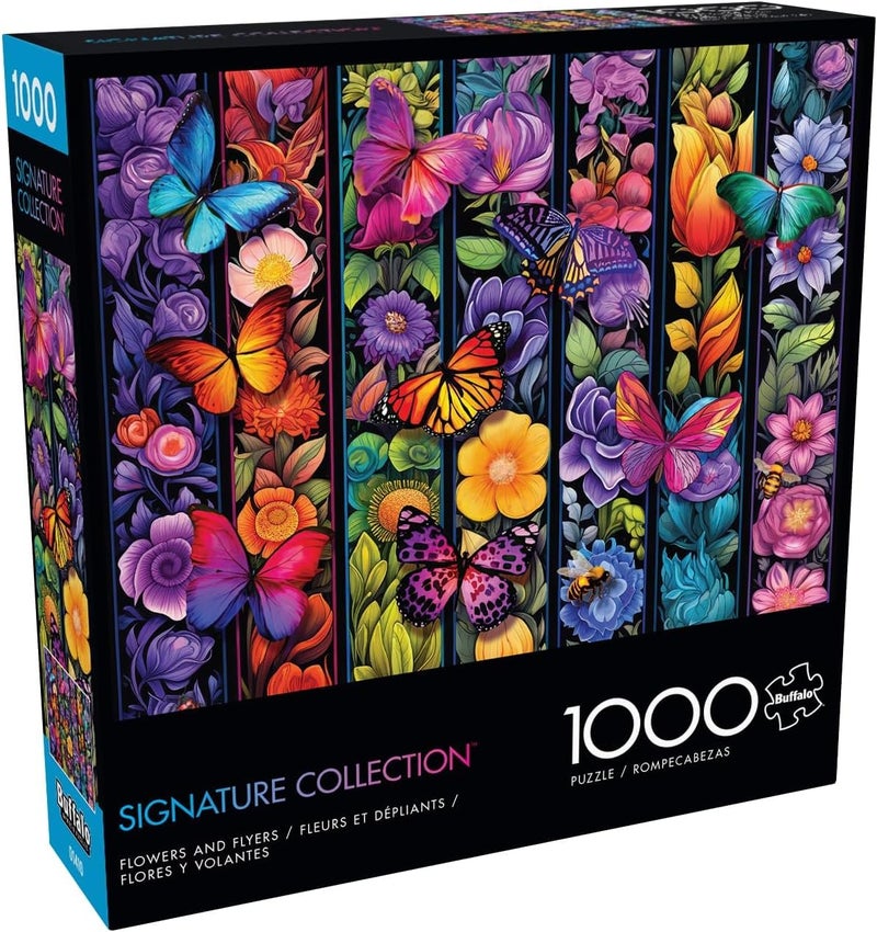 Buffalo Games - 1000 Piece Jigsaw Puzzle Bigelow Illustrations Flowers and Flyers, Made in USA, Premium Recycled Board, Full-Color Poster, - Image 1