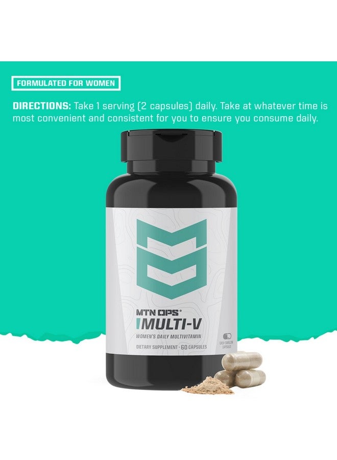 MTN OPS MTN OPS Multi-V Womens Multivitamin Vegetarian Capsules, Essential Daily Vitamin Complex, 60 Capsules, 30 Day Supply  - Image 5