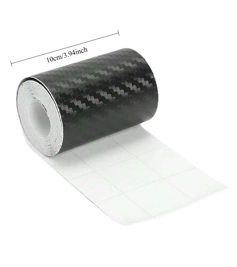 3Pcs Set 3D Carbon Nano Fiber Tape ZA021 Waterproof Scratch Resistant Bumper Sill Protection Sticker 10 cm 3 M Black Adhesive Film for Car Interior Exterior - Image 2