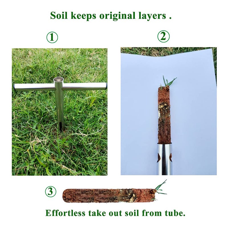 Sukiise Soil Sample Probe 12 Inch with T Handle, Soil Sampler Tool, Soil Test Kit, Soil Probe for Soil Sampling Plant Care Lawn Garden Farm - Image 5