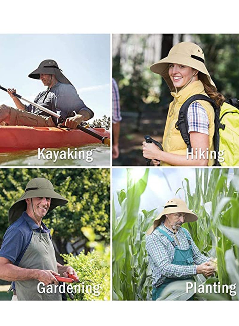 SYOSI Outdoor Sunshade Hat with 50 + UPF Protective Wide Brim Fisherman's with Neck Flap Sunscreen Anti Mosquito Ultraviolet Go Out Fishing Play For Men and Women - Image 4