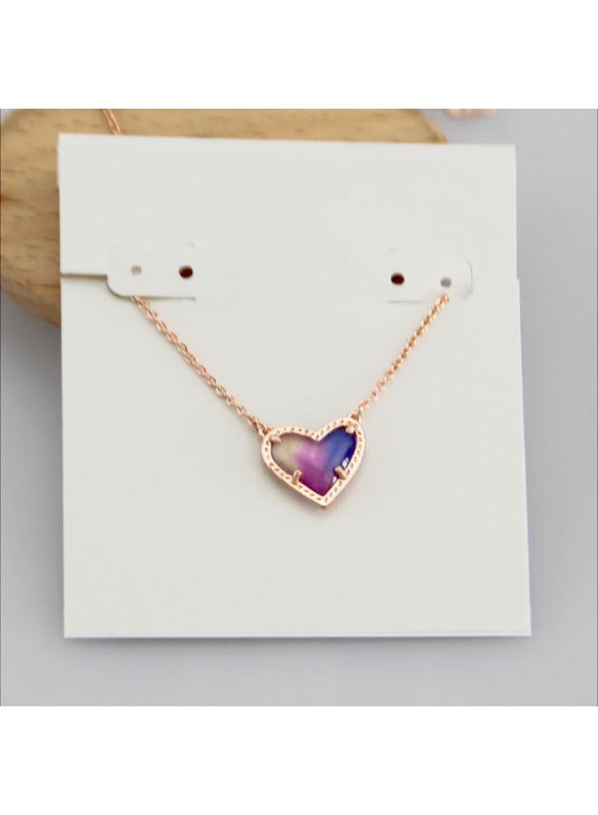 European And American Jewelry Love-shaped Peach Heart Short Necklace Clavicle Chain