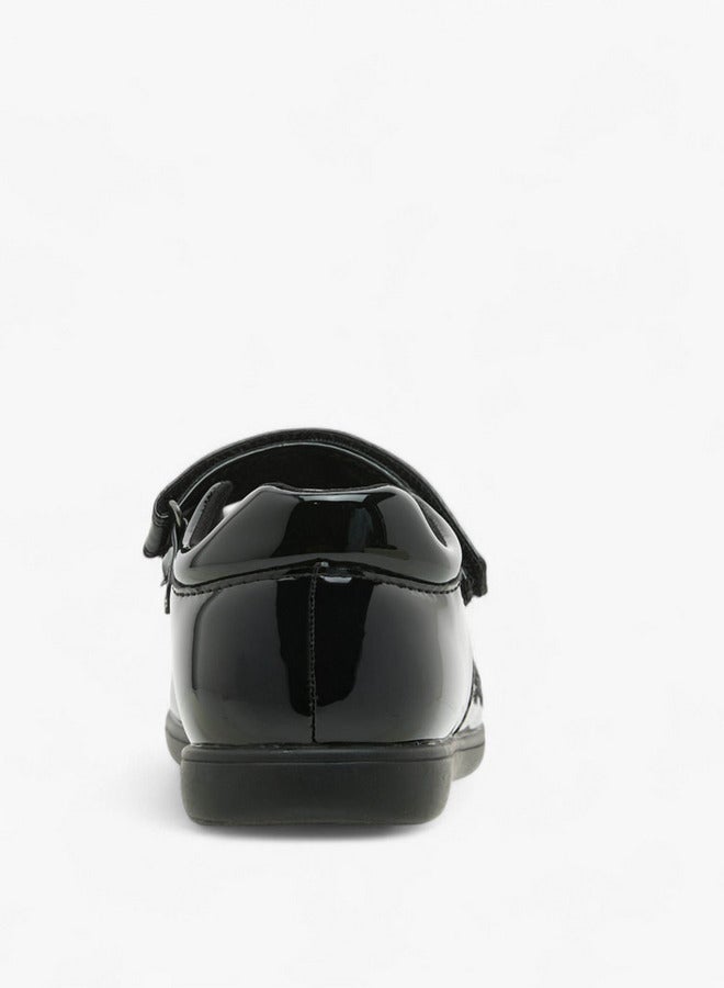 جونيورز حذاء مدرسي مطرز بالزهور للبنات بإغلاق بشريط لاصق - Image 5