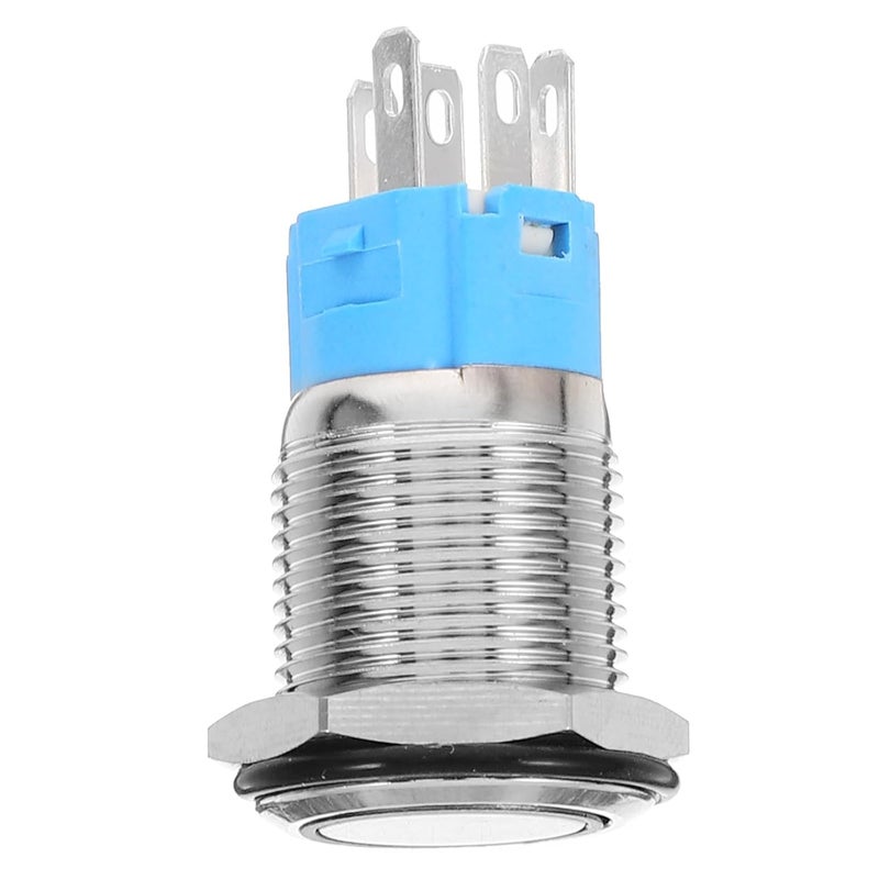 16mm Push Button Switch With LED Self Locking And Momentary 12V Metal Power Starter Switch For Automotive Marine Use - Image 1