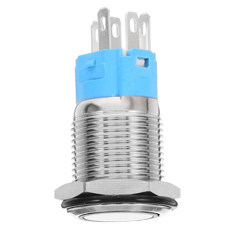 16mm Push Button Switch With LED Self Locking And Momentary 12V Metal Power Starter Switch For Automotive Marine Use - Image 2