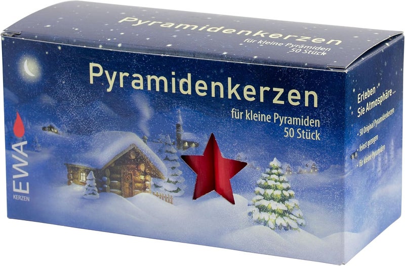 Jeka Sigro 50 Pieces Red Pyramid Candles for Christmas Decoration, 14 x 74 mm - Image 2