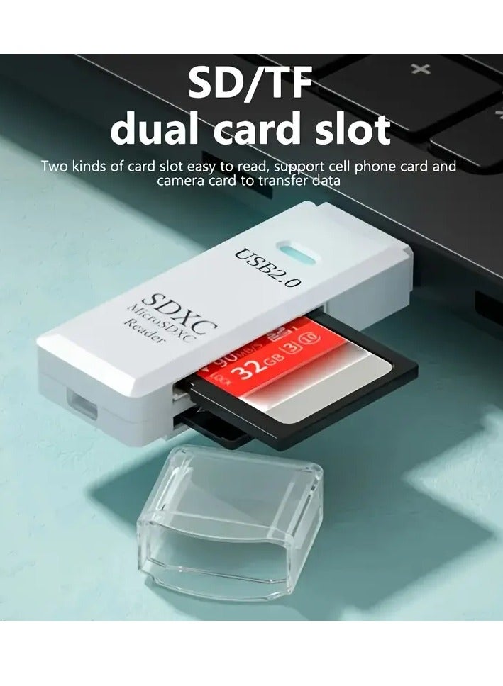 PAMEER USB 2.0 SD/Micro SD Card Reader for PC & Laptop - High-Speed Data Transfer, Compact Plug-and-Play Design, Compatible with TF/SDXC/SDHC Memory Cards from Cameras, Smartphones, Tablets, Smartphone Accessory | Sleek Glossy Finish | Reliable Connectivity - Image 2