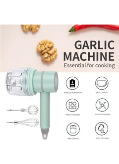 Bluejw Multi-Functional Mini Chopper One-Touch Operation Dishwasher-Safe Universal Steel Blades 300ml Glass Bowl Included USB Portable Small Electric Food Chopper  - Image 3