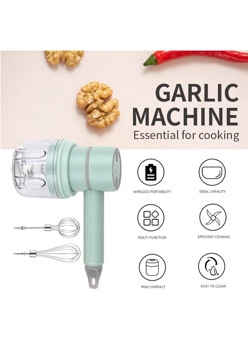 Bluejw - Multi-Functional Mini Chopper One-Touch Operation Dishwasher-Safe Universal Steel Blades 300ml Glass Bowl Included USB Portable Small Electric Food Chopper - Image 1