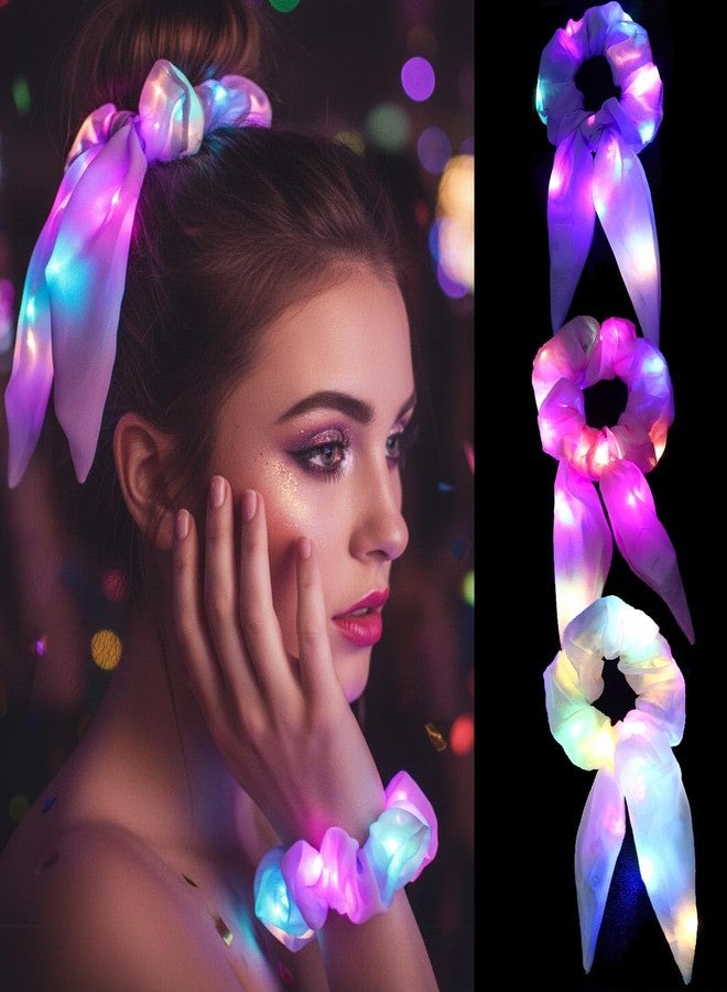 ووي ربطات شعر مضيئة من Woeoe، ربطات شعر LED من Polytail تتوهج في الظلام، إكسسوارات شعر مثالية لحفلات النساء - Image 1