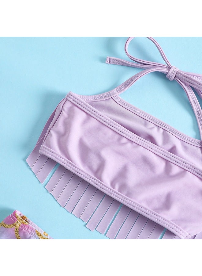 Generic Girls Bikini Swimsuit，Two Piece Mermaid Bathing Suit，Sun Protection Bather Clothing，Surfing Sleeveless Kid Summer Quick Drying Swimsuit 90cm - Image 4