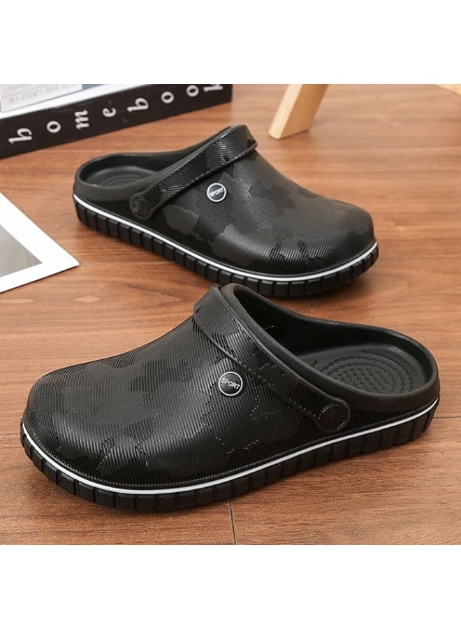 SPORT Mens Clogs Mules Slip on Garden Work Nurse Water Shoes for Men Non Slip Waterproof Closed Toe Clogs Sandals for Kitchen Office Beach Fishing - Image 4