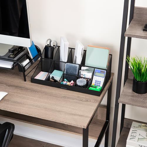 Mind Reader Countertop Organizer, 2-Tier Office Breakroom Supply Caddy, Metal Mesh, Black - Image 2