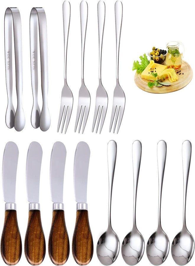 GUZE-US Charcuterie Accessories (14 Pcs), Cheese Spreaders for Charcuterie Board, Mini Serving Spoons, Forks and Mini Serving Tongs - Charcuterie Utensils for Butter, Cheese and Pastry Making - Image 1