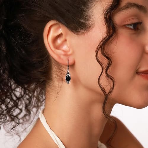 Silvershake 2.14ct. Natural African Amethyst 925 Sterling Silver Balinese Style Leverback Dangle Earrings - Image 2