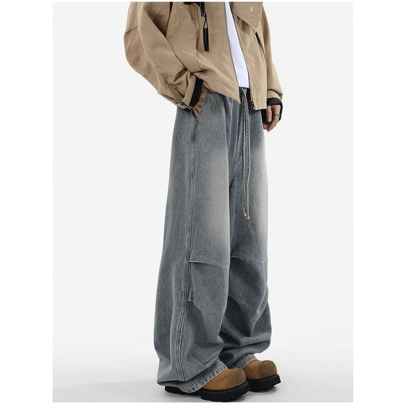 Unisex Classic Denim Jeans Loose Fit Daily Outdoor Wear - Image 3