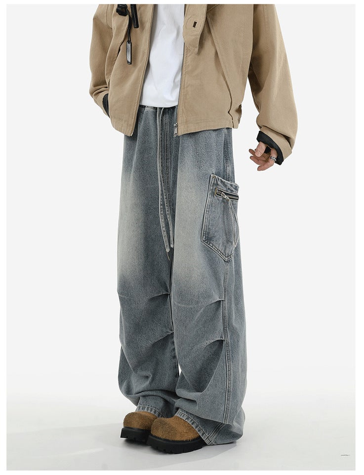 Unisex Classic Denim Jeans Loose Fit Daily Outdoor Wear - Image 1