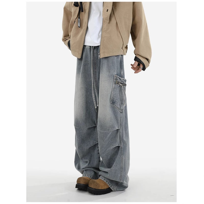 Unisex Classic Denim Jeans Loose Fit Daily Outdoor Wear - Image 2