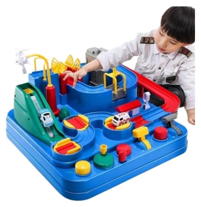 TOY GARDEN Kids Race Track Toys – Car Adventure Puzzle Rail Set, City Rescue Playset with 2 Mini Cars, Educational Toy for Boys & Girls, Ages 3-7 - Image 1