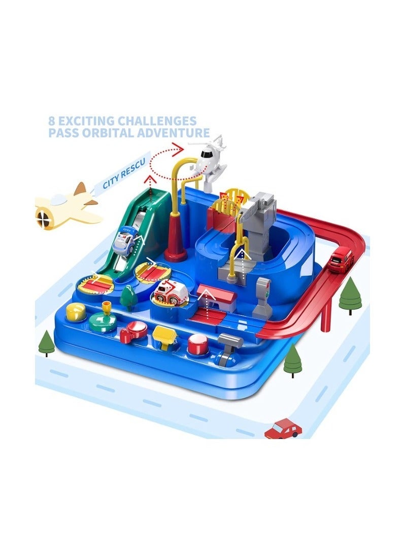 TOY GARDEN Kids Race Track Toys – Car Adventure Puzzle Rail Set, City Rescue Playset with 2 Mini Cars, Educational Toy for Boys & Girls, Ages 3-7 - Image 3
