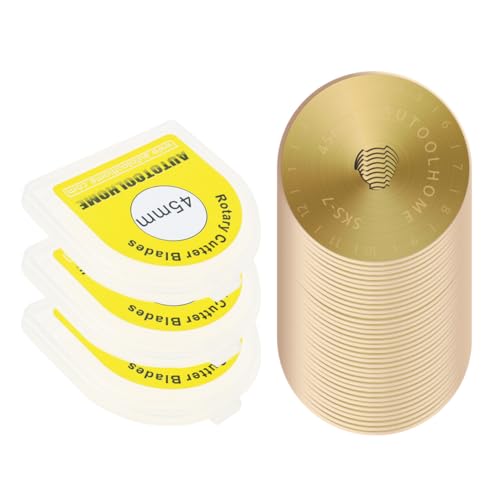 AUTOTOOLHOME AUTOTOOLHOME Titanium Coated 45mm Rotary Cutter Blades 50 Pack Replacement Rotary Blades for Fabric Paper Arts Crafts  - Image 2