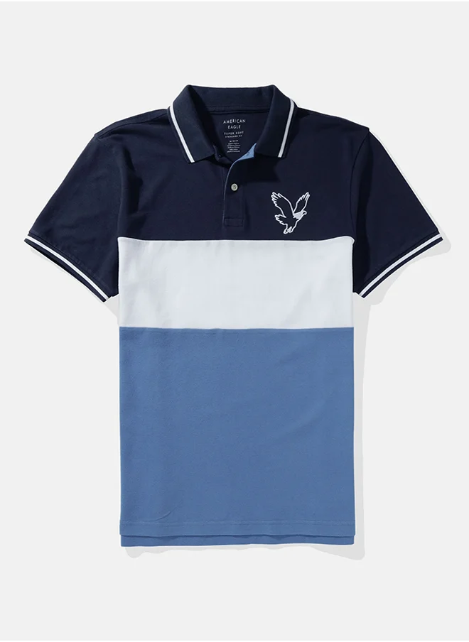 امريكان ايجل Logo Colorblock Polo Shirt
