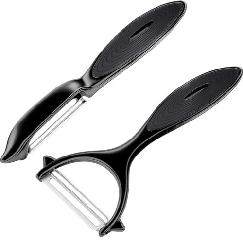 Marouom Premium Vegetable Peeler Set – Ultra Sharp Stainless Steel Blades with Non-Slip Ergonomic Handles for Easy Potato, Fruit & Veggie Peeling (2PCS) - Image 1