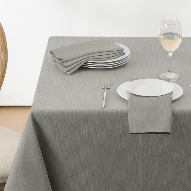 Softalker Jacquard Rectangle Tablecloth  Geometric Line Damask Table Covers Waterproof Stain Resistant Washable Polyester Table Cloths for Indoor  Outdoor60 x 104 inchLight Grey
