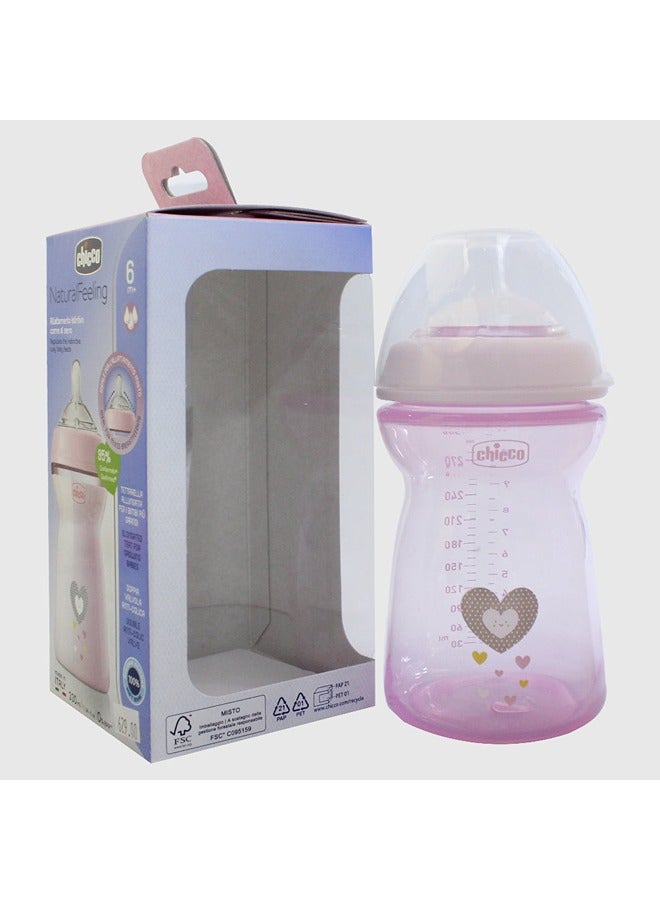 Chicco Natural Feeling Bottle Fast Flow 330 ml (6+ Months) - Image 1