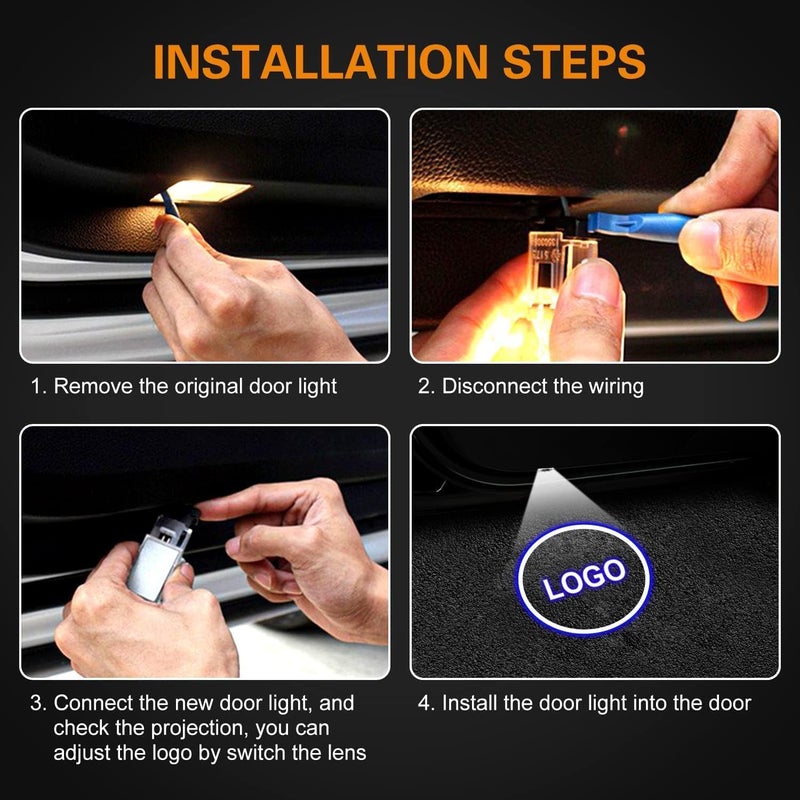 3D Shadow light 3D Shadow LED Door Logo Projector for Cadillac SRX CT6 XTS ATS XT4 XT5 XT6 - Dual Plug Puddle Light Welcome Courtesy Auto Accessory - Image 3