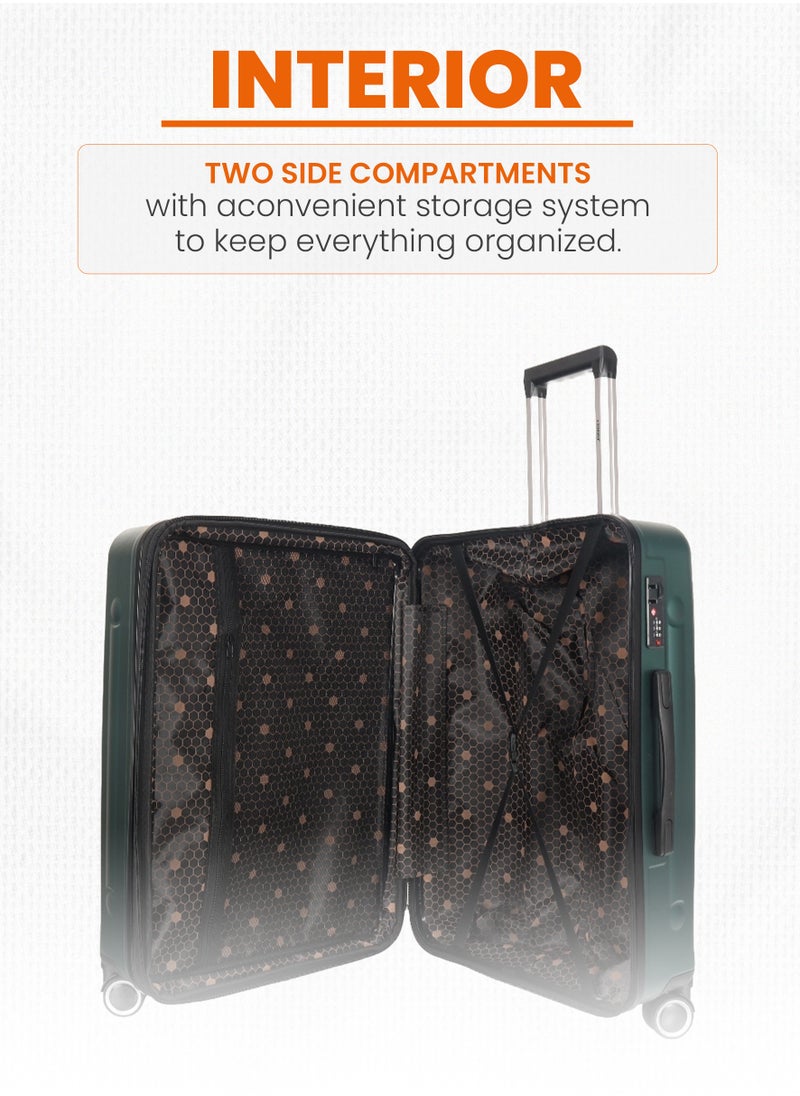 Trolley Luggage Set of 3 PCS TPC Hard Side Spinner Wheels with TSA Lock