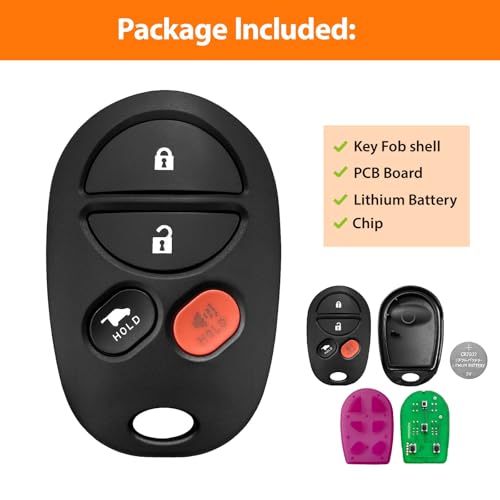 TG Auto Keyless Key Fob Remote Control Replacement for 2004-2018 Toyota Sequoia Solara Avalon Highlander Sienna Tacoma GQ43VT20T 315MHz 4 Buttons - Image 5