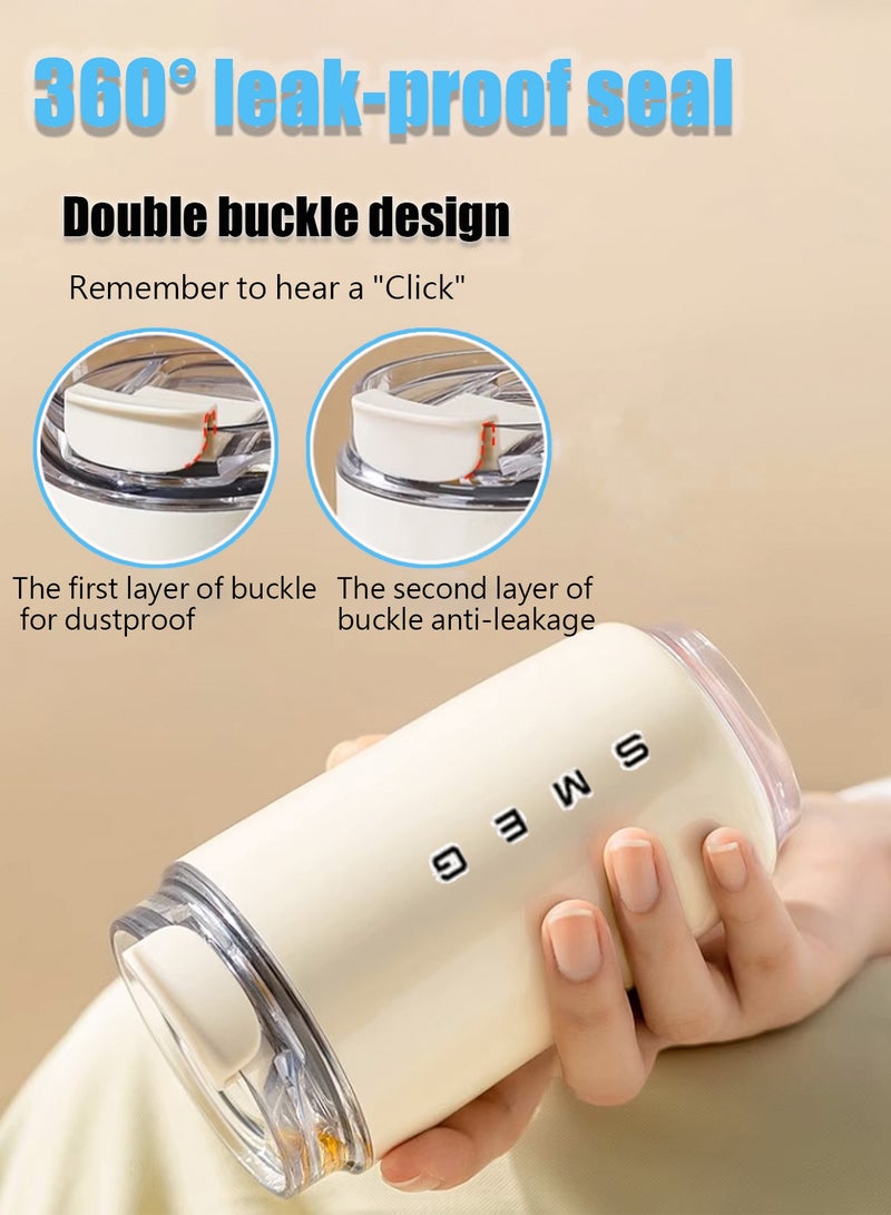 smeg Coffee Mug,Insulated Beverage Cup With Leakproof Lid, Long Lasting Coffee Tumbler With Lid,Travel Coffee Cup Off White - Image 4