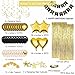 ORDA Black Gold Birthday Decorations Gold Party Decorations Set with Birthday Banner Black Gold Balloons Gold Fringe Party Curtains Hanging Swirls Cake Toppers for Girls Women Men Kids Birthdays Party - Image 2