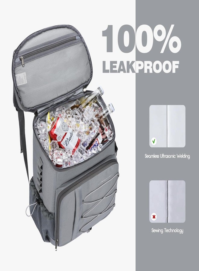 Maelstrom Cooler Backpack,50 Can Backpack Cooler Leakproof,Insulated Soft Cooler Bag,Camping Cooler,Beach Cooler,Ice Chest Backpack,Lightweight Travel Cooler Lunch Backpack for Hiking,Shopping,Grey - Image 3