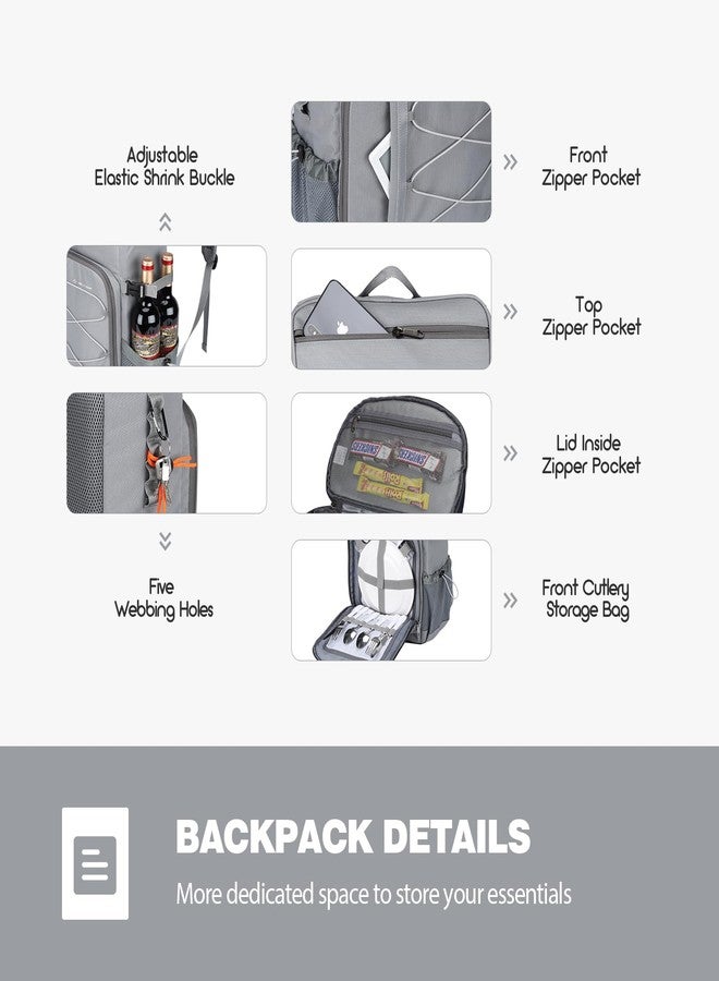 Maelstrom Cooler Backpack,50 Can Backpack Cooler Leakproof,Insulated Soft Cooler Bag,Camping Cooler,Beach Cooler,Ice Chest Backpack,Lightweight Travel Cooler Lunch Backpack for Hiking,Shopping,Grey - Image 4