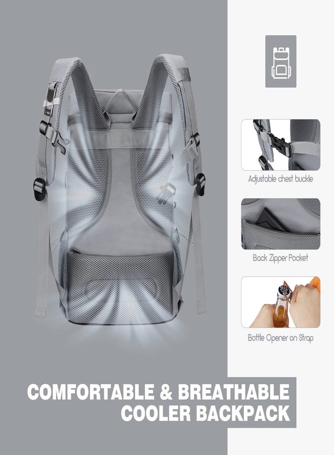 Maelstrom Cooler Backpack,50 Can Backpack Cooler Leakproof,Insulated Soft Cooler Bag,Camping Cooler,Beach Cooler,Ice Chest Backpack,Lightweight Travel Cooler Lunch Backpack for Hiking,Shopping,Grey - Image 5
