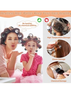 General Hair Curler Rollers 24PCS Heatless Hair Roller with 12PCS Clips, 4 Sizes（Jumbo Large Medium Small）Self Grip Holding Hair Rollers for Long Medium Short Thick Fine Volume Thin Bangs Hair  - Image 3