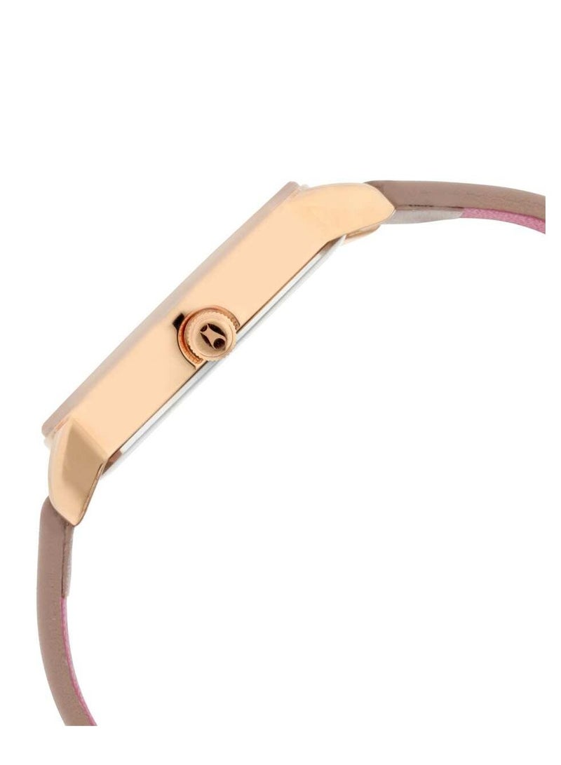 fastrack Fastrack Ruffles Quartz Analog with Date Pink Dial Leather Strap Watch for Girls  - Image 3