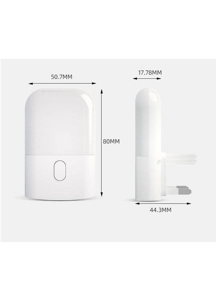 Lezonic Night Light Socket With Twilight Sensor, Brightness Adjustable Orientation Light, With Brightness Sensor For Children's Room, Stairway, Bedroom, Kitchen, Warm White, Pack of 2 [Energy Class A]，UK PLUG  - Image 2