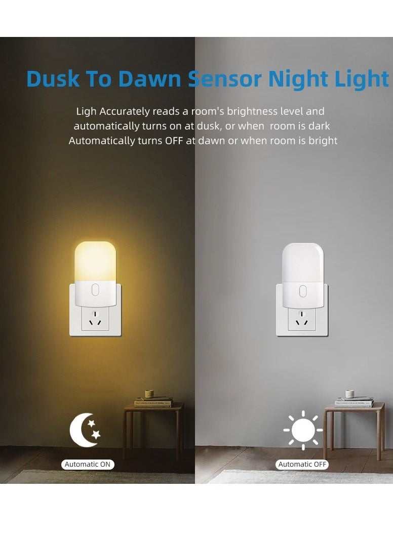 Lezonic Night Light Socket With Twilight Sensor, Brightness Adjustable Orientation Light, With Brightness Sensor For Children's Room, Stairway, Bedroom, Kitchen, Warm White, Pack of 2 [Energy Class A]，UK PLUG  - Image 3